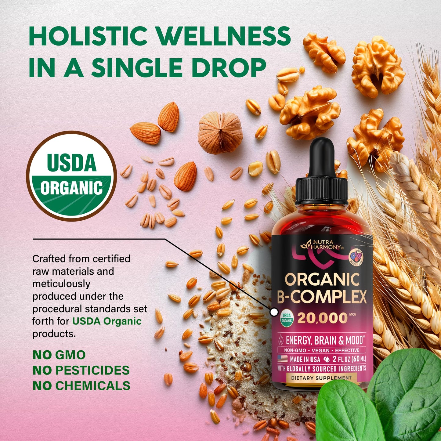 Frasco NUTRAHARMONY complejo B gotas sabor berry