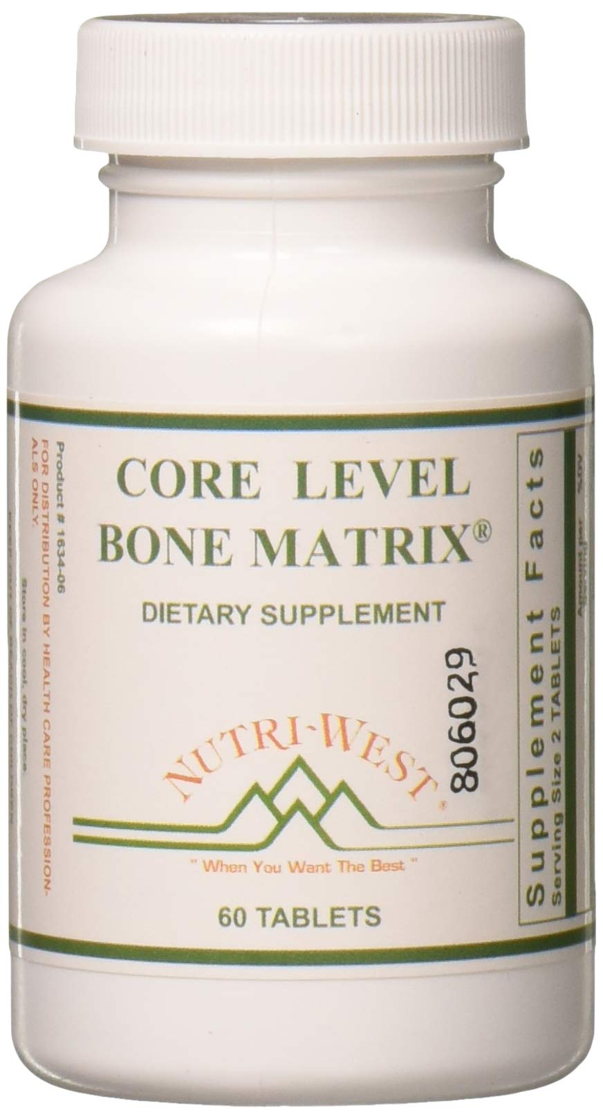 Frasco de Nutri-West Matriz Ósea de Nivel Principal, 60 tabletas