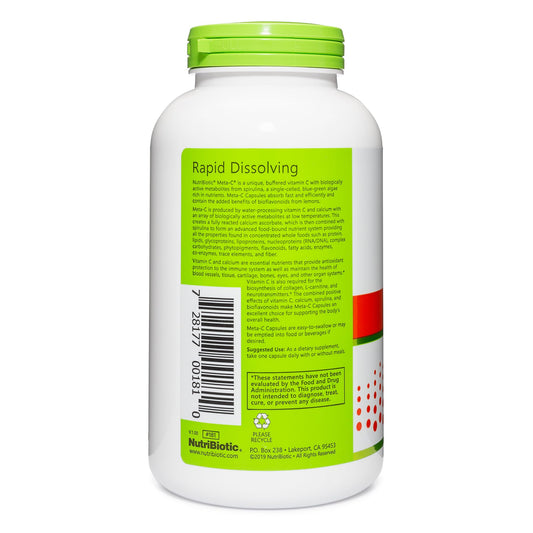 Frasco NutriBiotic Meta-C vitamina c amortiguada 250 capsulas