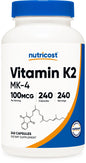 Frasco Nutricost Vitamina K2 MK4 240 cápsulas