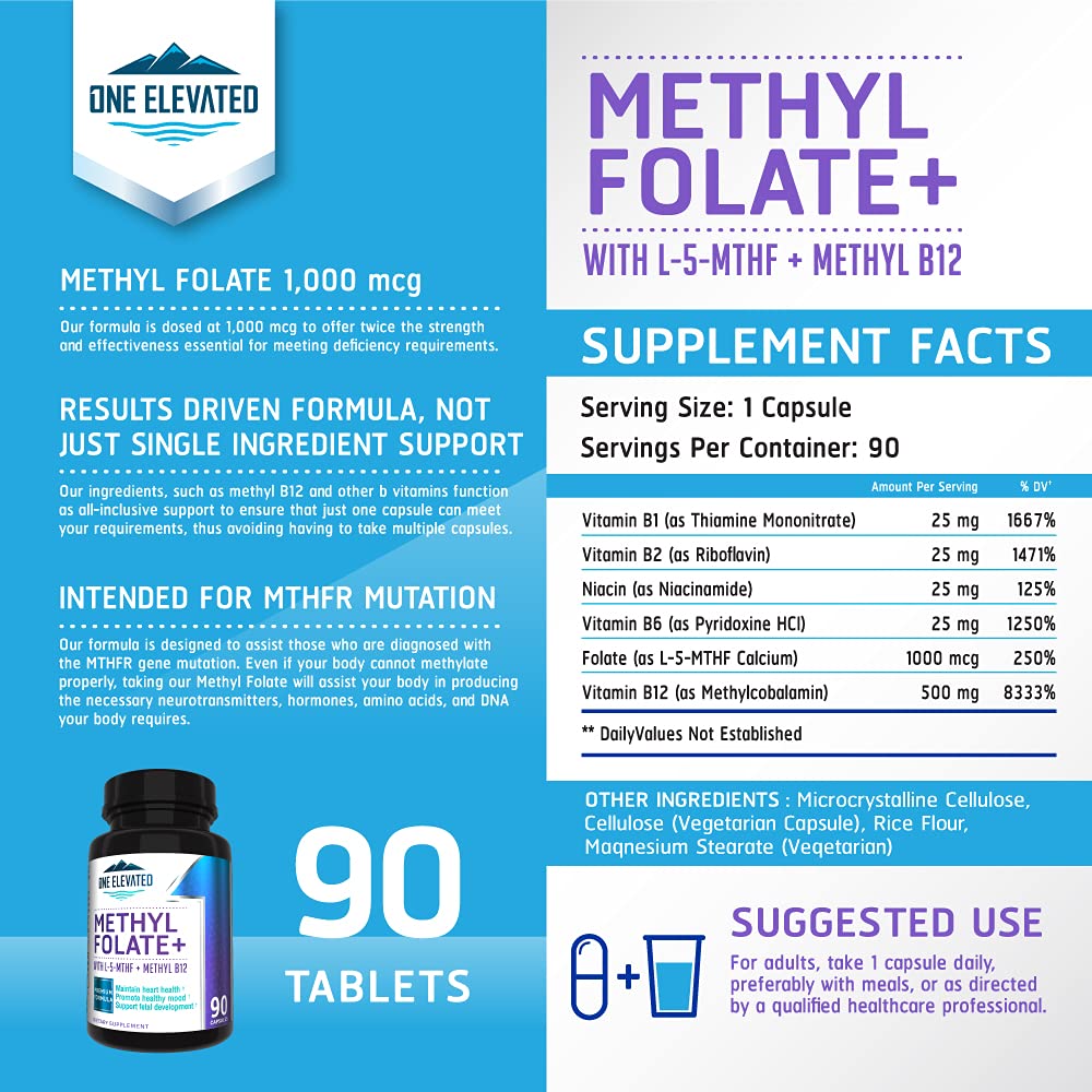 Frasco One Elevated metilfolato con complejo de vitaminas B
