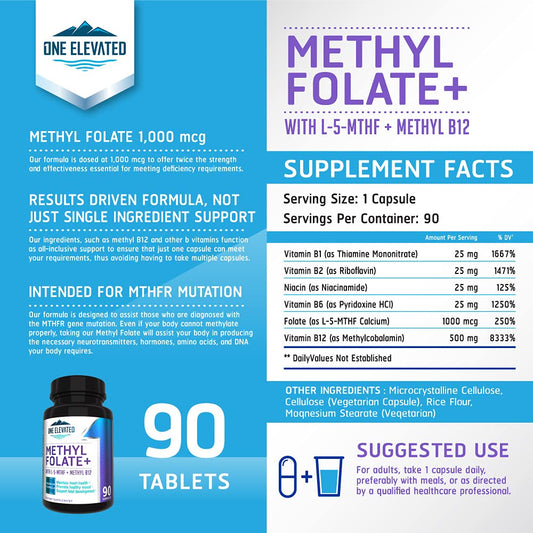 Frasco One Elevated metilfolato con complejo de vitaminas B