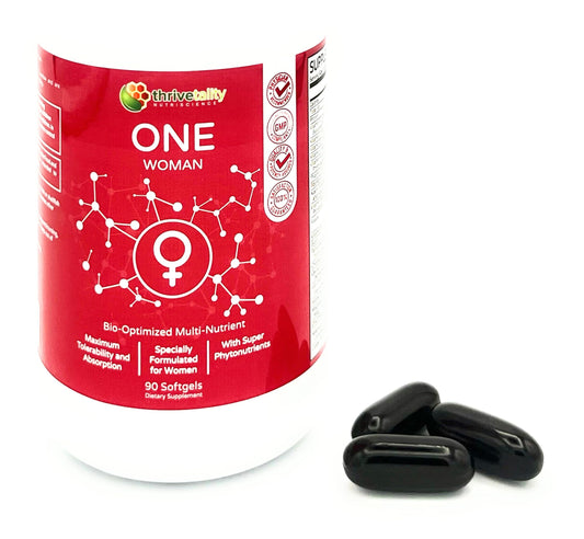 Frasco de ONE Woman multinutriente para mujeres