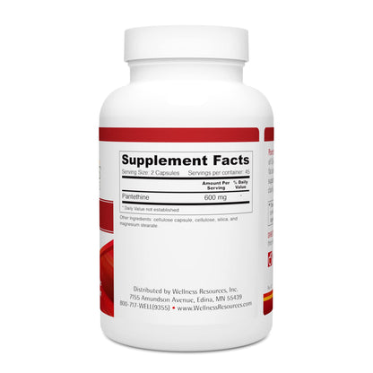 Frasco pantetina Wellness Resources 90 cápsulas veganas