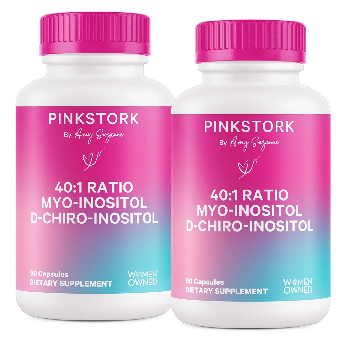 Frasco Pink Stork cápsulas inositol equilibrio hormonal mujeres