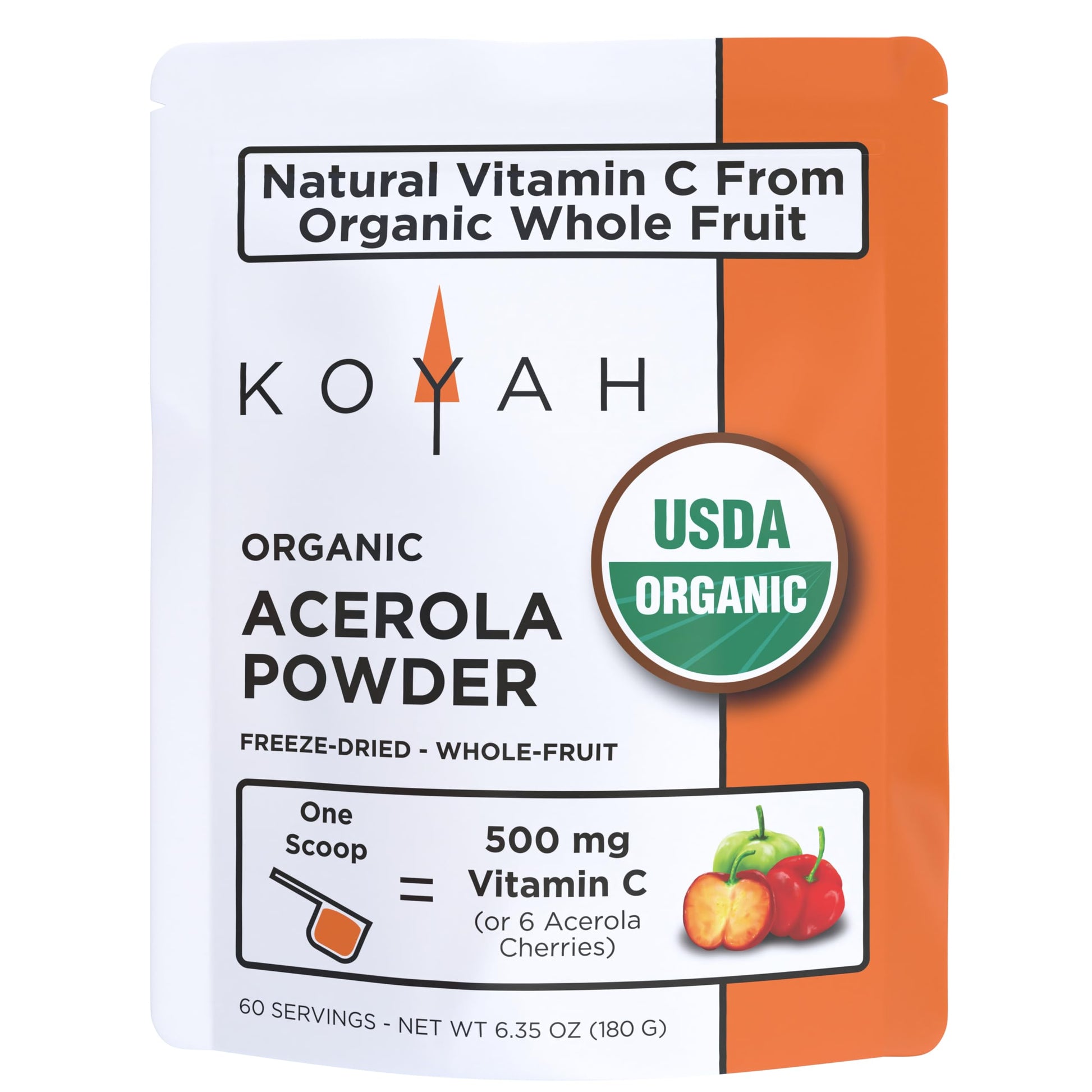 Frasco polvo orgánico acerola Koyah vitamina c natural