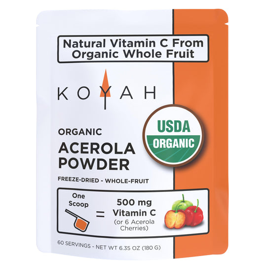 Frasco polvo orgánico acerola Koyah vitamina c natural