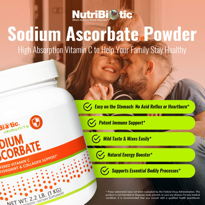 Frasco polvo vitamina c buffered NutriBiotic 2.2 lb