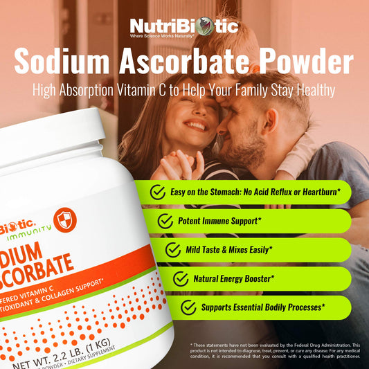 Frasco polvo vitamina c buffered NutriBiotic 2.2 lb