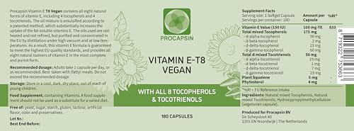 Frasco ProCapsin vitamina e vegana para cuidado piel y cabello
