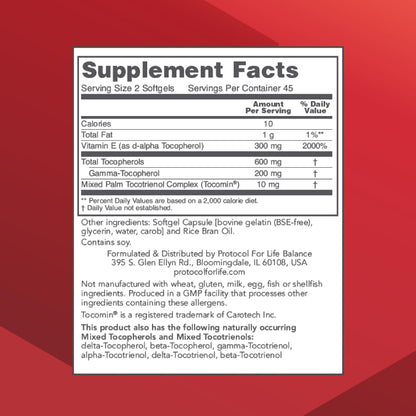 Frasco PROTOCOL FOR LIFE BALANCE vitamina e antioxidante 90 cápsulas