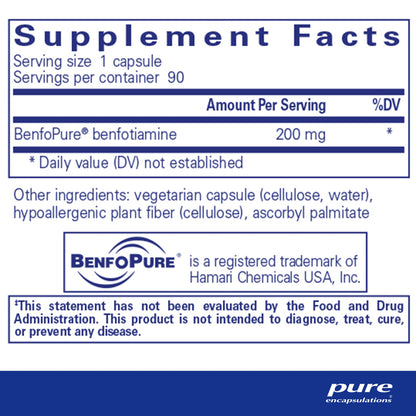 Frasco Pure Encapsulations BenfoMax 90 cápsulas veganas