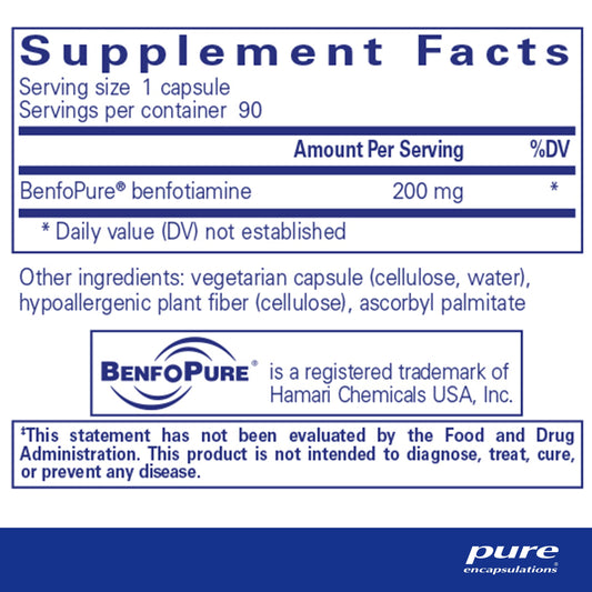 Frasco Pure Encapsulations BenfoMax 90 cápsulas veganas