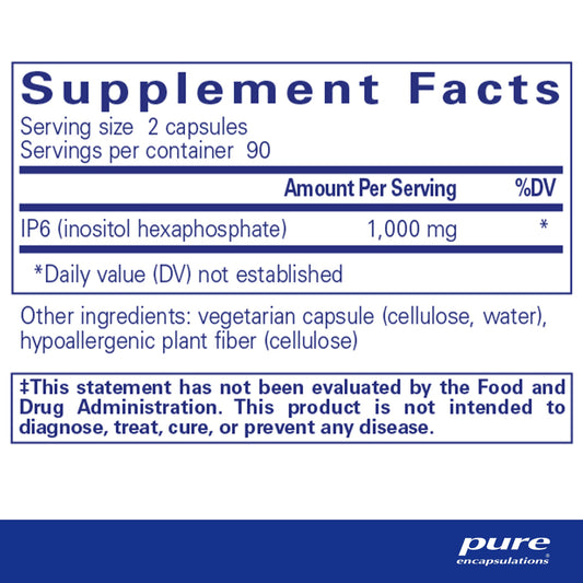 Frasco Pure Encapsulations IP6 inositol hexafosfato
