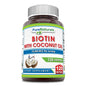 Frasco Pure Naturals Biotina 10000 mcg con aceite de coco