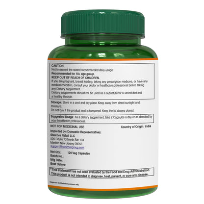 Frasco Pure Nutrition Amla Extracto cápsulas sin OGM 120 unidades