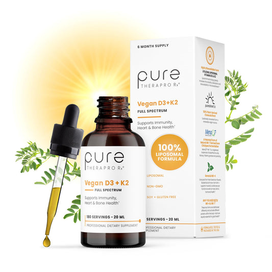 Frasco Pure TheraPro vitamina D3 más K2 vegana liposomal 20ml