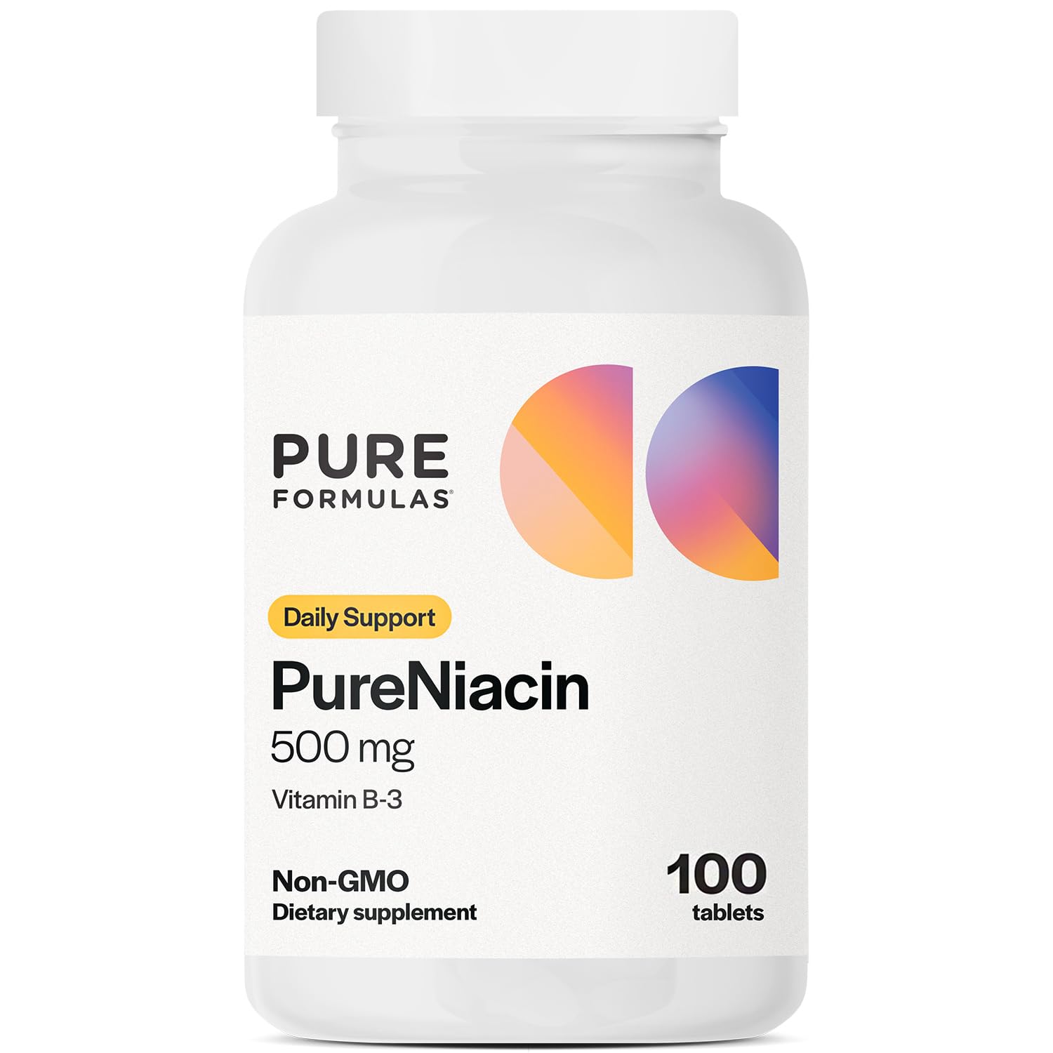Frasco PureFormulas Niacina 500 mg vitamina B3