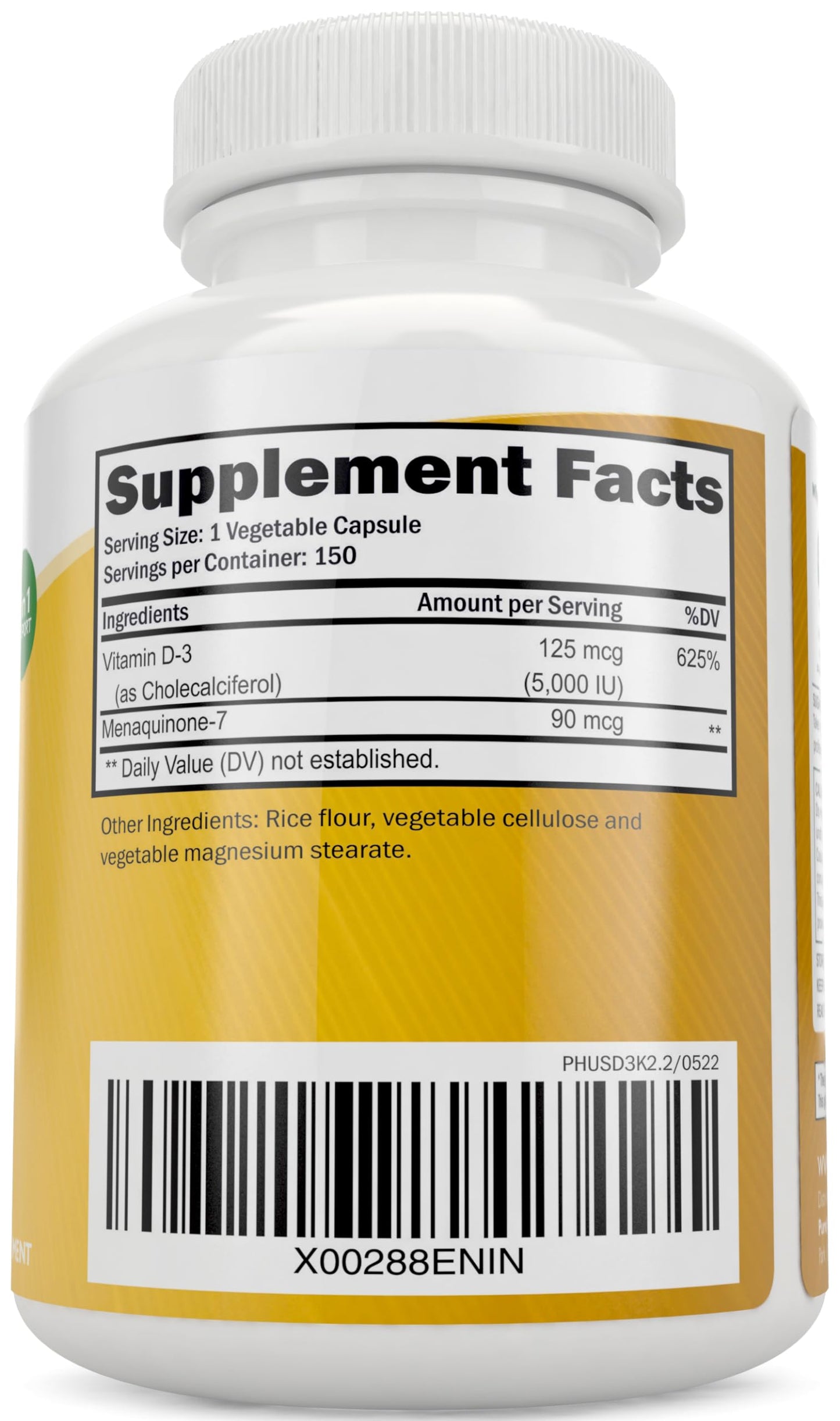 Frasco Purely Holistic vitamina D3 K2 alta potencia
