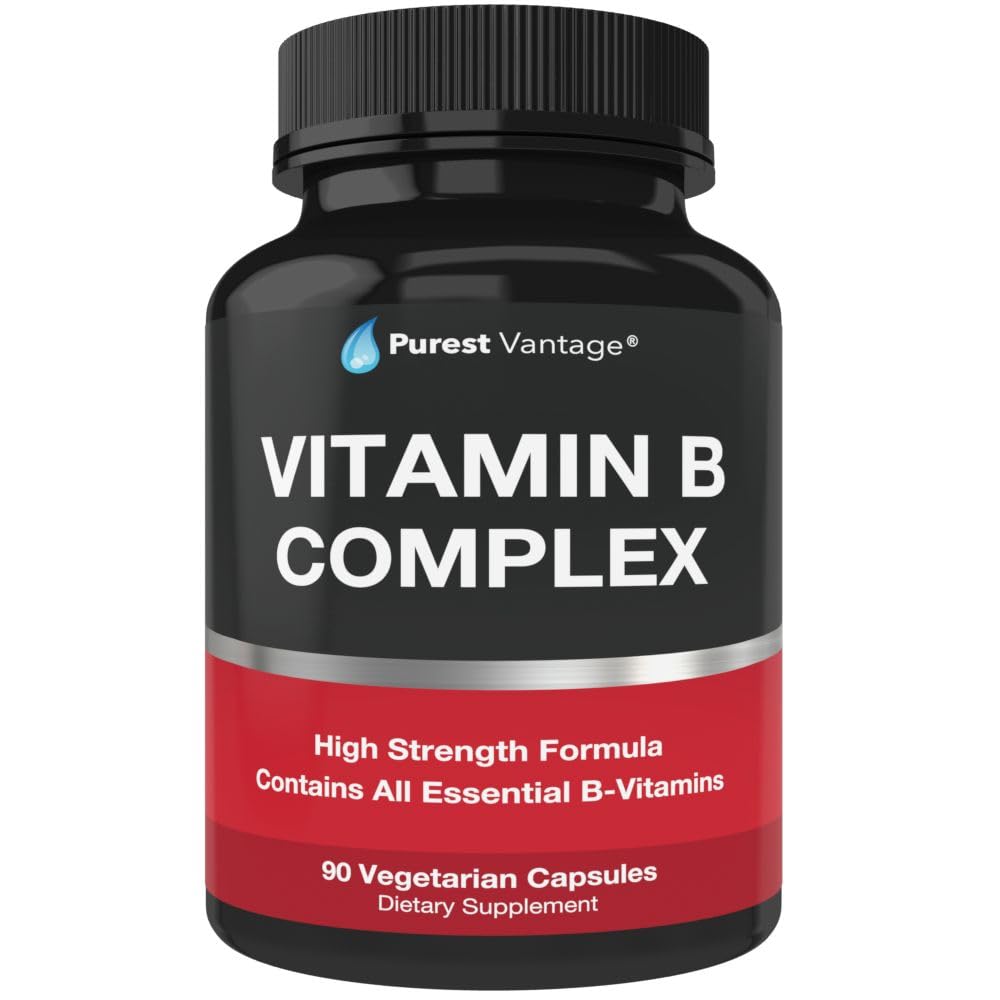 Frasco Purest Vantage complejo vitamina B 90 cápsulas vegetarianas