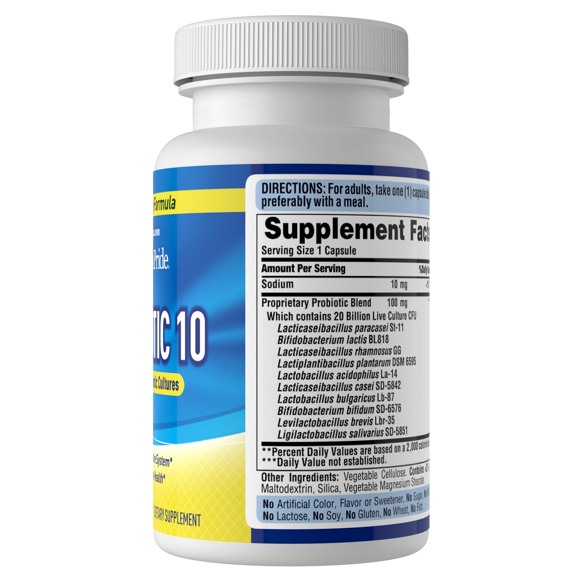 Frasco Puritan's Pride probiótico 10 vitamina d