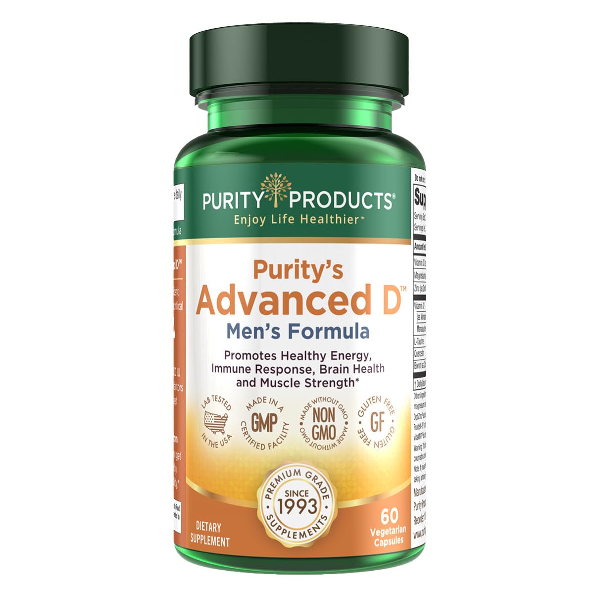 Frasco Purity Products vitamina d avanzada 60 cápsulas