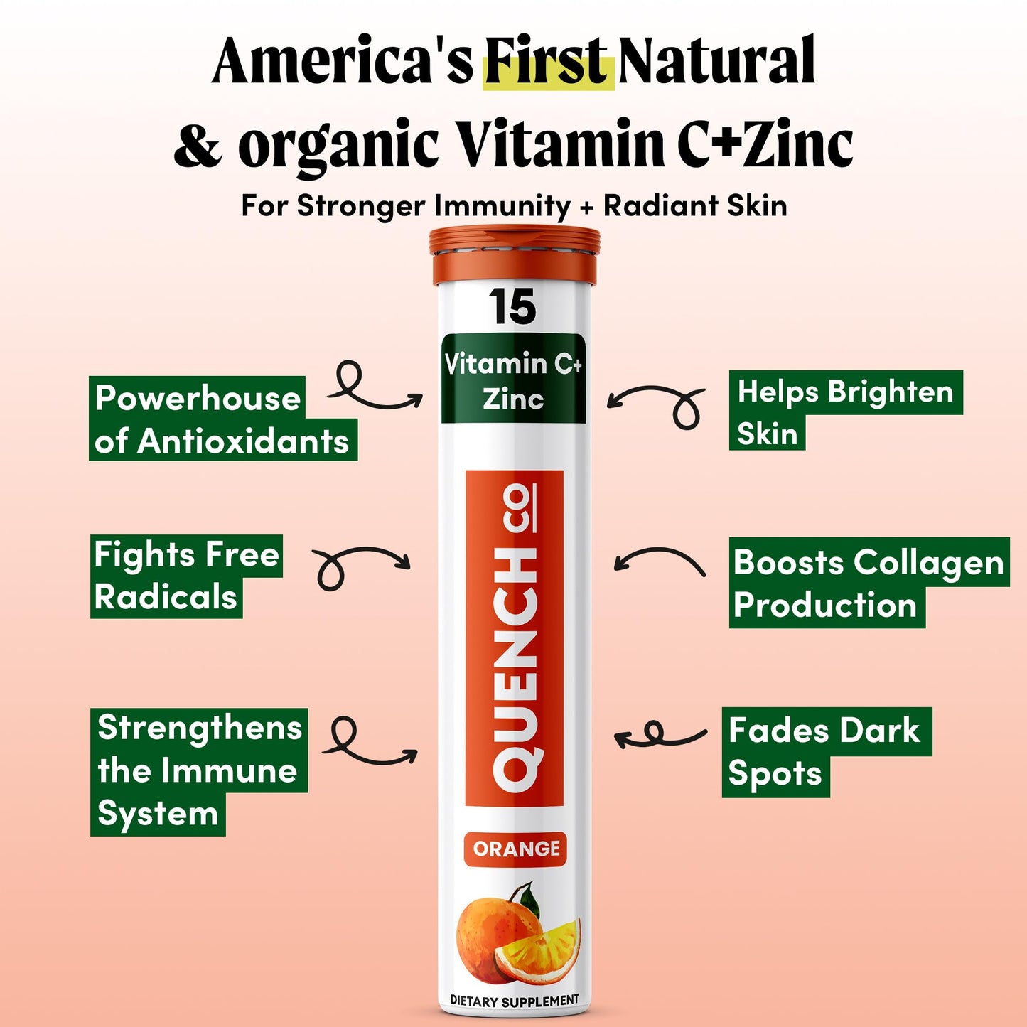 Frasco Quench vitamina c y zinc efervescente