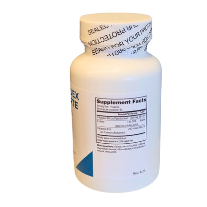 Frasco Rodex Forte vitaminas b6 b12 ácido fólico 90 cápsulas