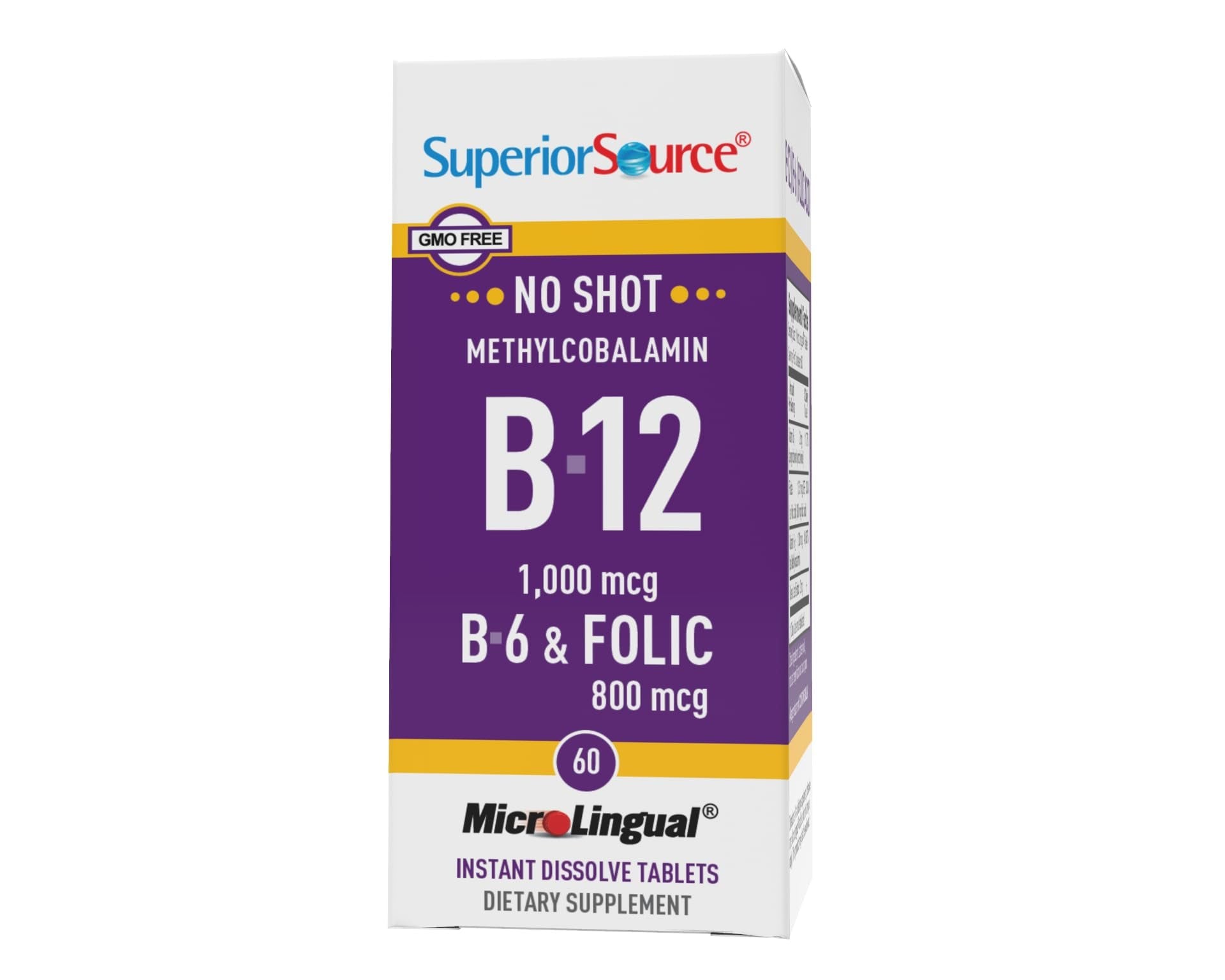 Frasco rojo Superior Source vitamina B12 60 tabletas