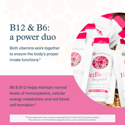Frasco y sobres 12 unidades vitamina B líquida Youtheory