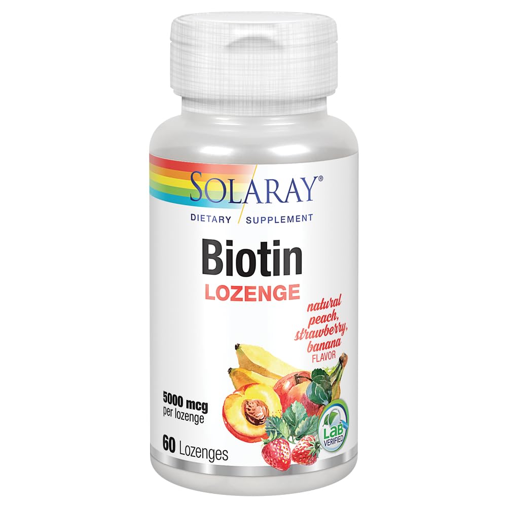 Frasco SOLARAY Biotina 5000 mcg 60 pastillas sabor natural