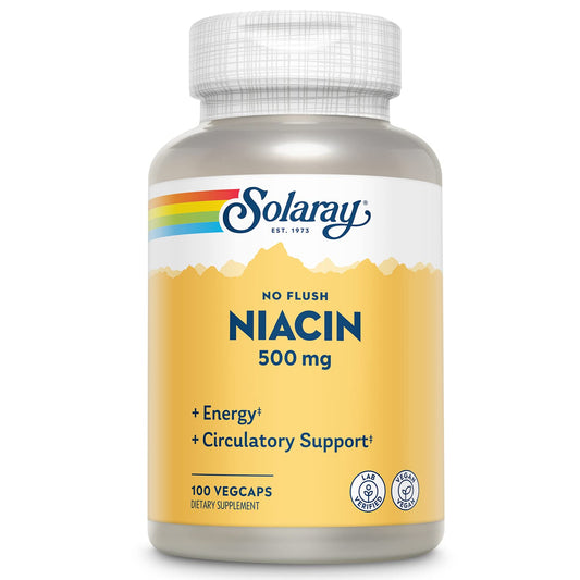 Frasco SOLARAY Niacina sin enrojecimiento 500mg 100 cápsulas