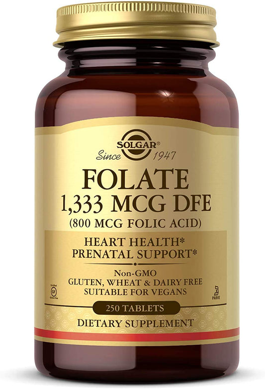 Frasco Solgar Folato 1333 mcg 250 tabletas empaque estándar
