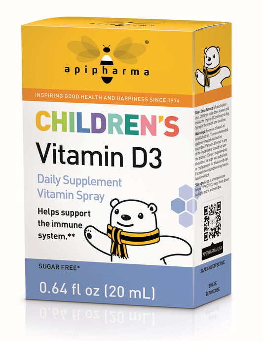 Frasco de spray vitamina D3 para niños apipharma
