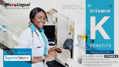 Frasco Superior Source vitamina K2 MK-7 para salud ósea