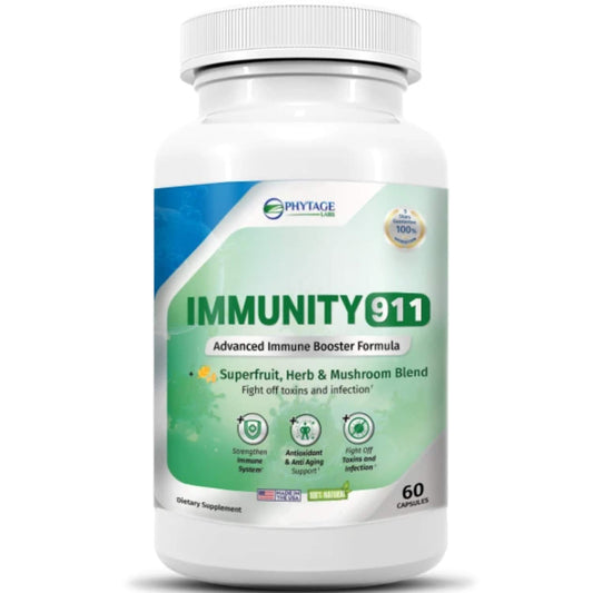 Frasco del suplemento Phytage Labs Immunity 911