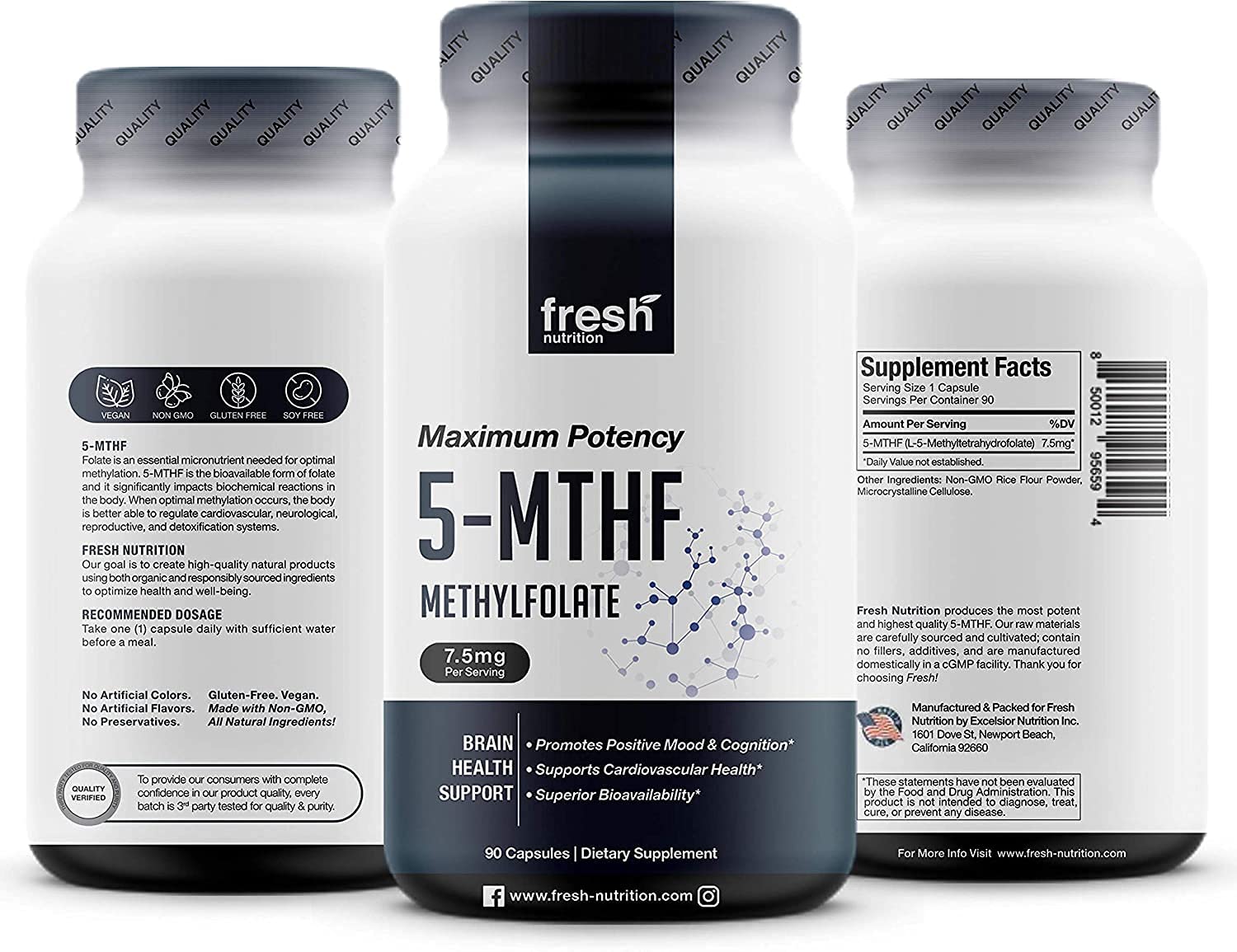 Frasco suplementario Fresh Nutrition alta potencia