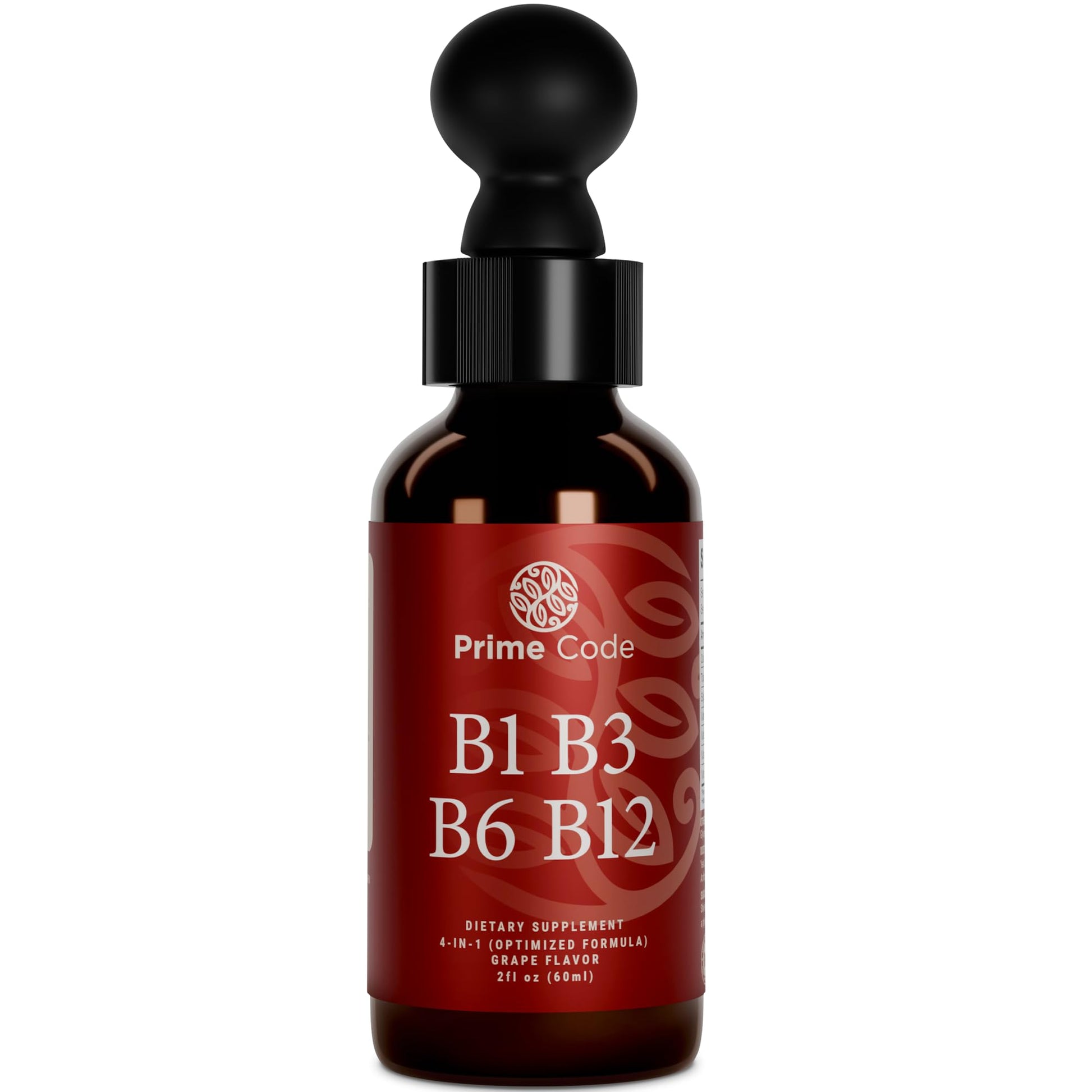 Frasco suplementario gotas vitamina B Prime Code