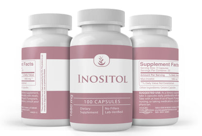 Frasco suplementario Inositol 100 cápsulas Pure Original Ingredients