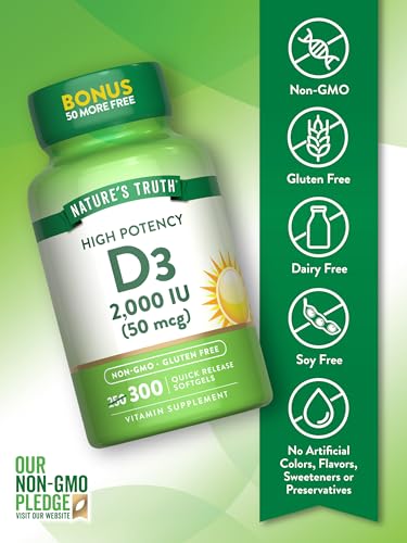 Frasco suplementario natures truth vitamina d3