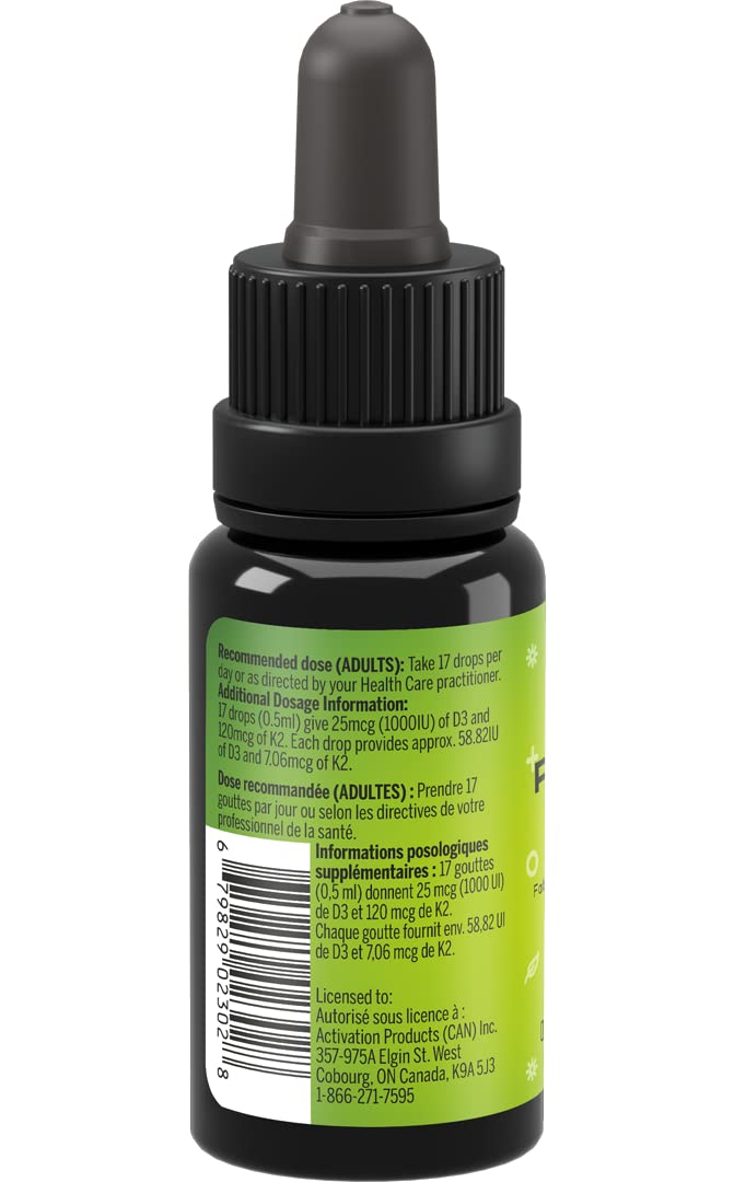 Frasco suplemento ACTIVATION vitamina D3 K2 en aceite MCT