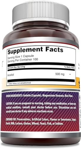 Frasco suplemento Amazing Formulas Inositol 500 mg