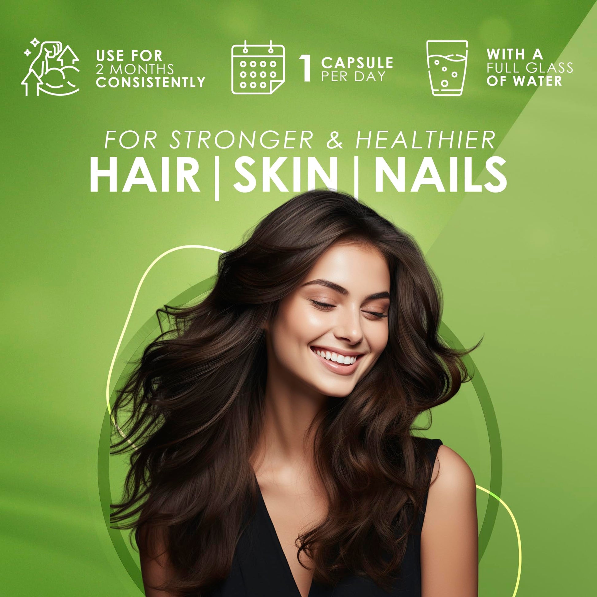 Frasco de suplemento AMBROSIAL biotina para cabello