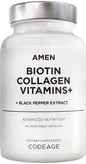 Frasco suplementos Amen Biotin Collagen 90 cápsulas