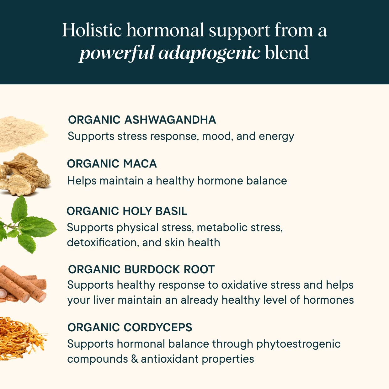 Frasco suplemento de balance hormonal y sueño Ora Organic