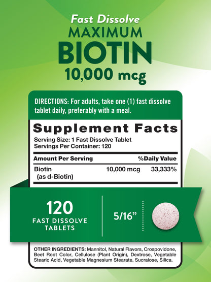 Frasco suplemento biotina máxima potencia Nature's Truth