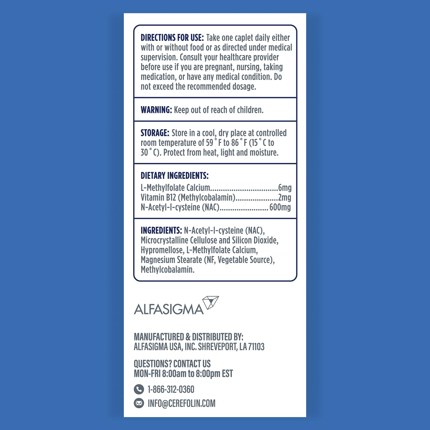 Frasco de suplemento Cerefolin para memoria y concentración mejorada