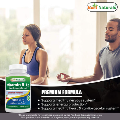 Frasco suplemento hierro 65 mg vitamina B12 6000 mcg Best Naturals