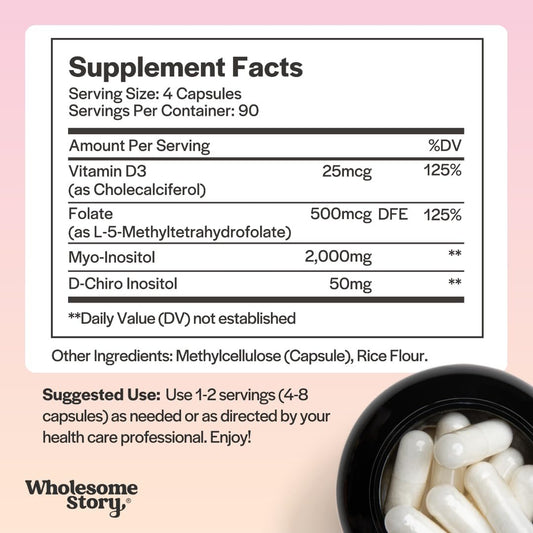Frasco suplemento hormonal mio-inositol D-ciro 360 cápsulas