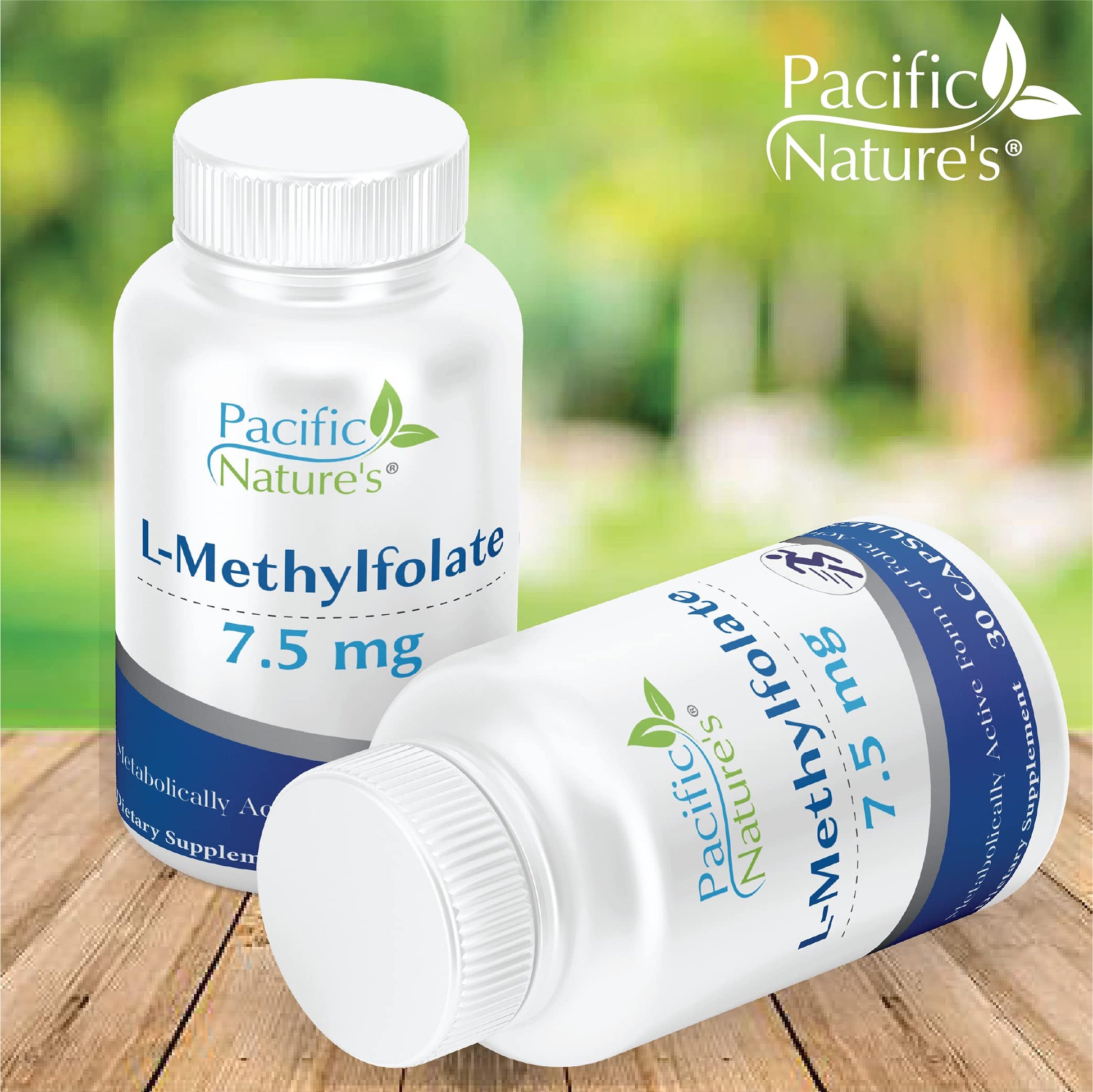 Frasco suplemento l-metilfolato 7.5mg para salud general